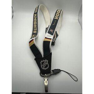 Vegas Golden Knights established 2017 black gold red lanyard sign of wear